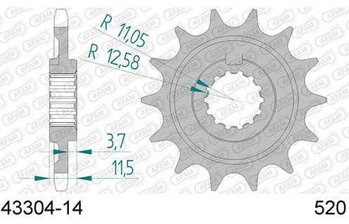 SPROCKET FRONT (13T or 14t) AFAM PREMIUM 520 suits SHERCO see fitment list