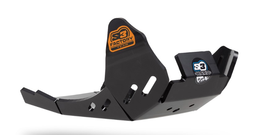 SKID PLATE HARD ENDURO PROTECTION S3 suits TBI 2T KTM 250/300 (No linkage protection) BLACK or ORANGE